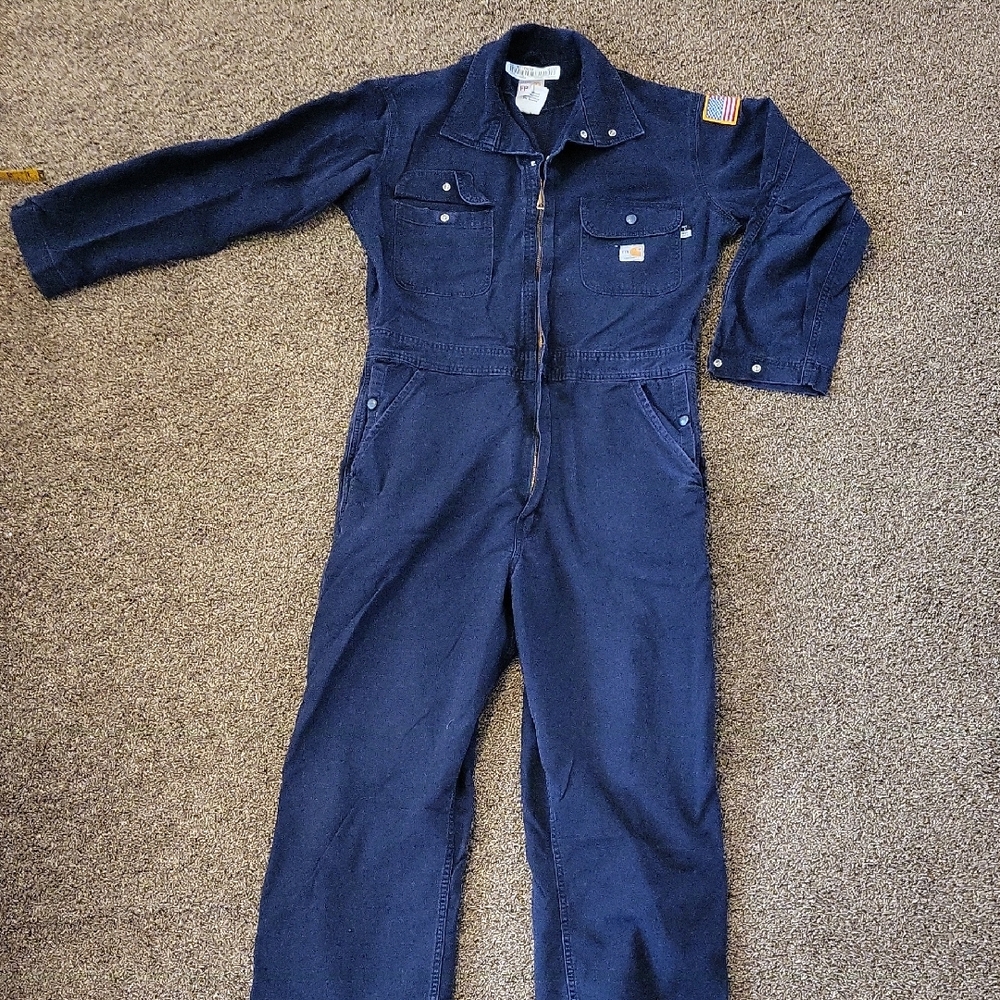 Womens Carhartt FR Fire Retardant Coveralls, Navy Blue, Medium